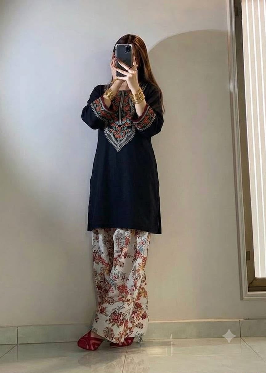 Dhanak embroidered luxury unstitched 3pc suit